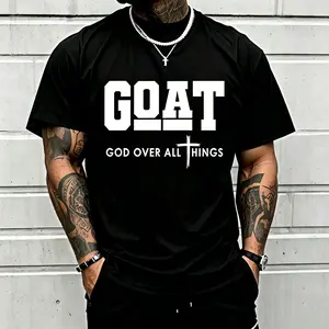 Men’s black-and-white short-sleeve printed T-shirt — street fashion casual crew neck for everyday outdoor leisure sports; 100% cotton