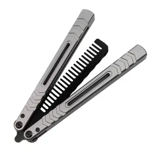 Aluminum Butterfly Trainer, Anti static comb, Flip Tool, Cool Hand Tool Toy, High Quality BALISONG METAL BUTTERFLY Trainer LG06