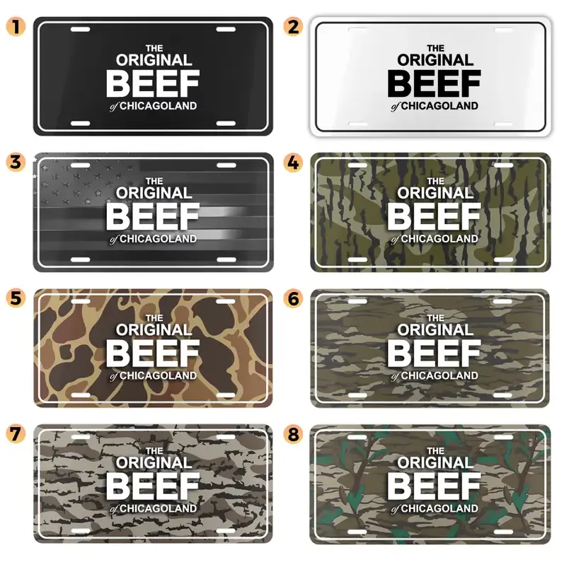 [HOT TREND] High-End Aluminum Original Beef License Plate - Chicagoland Camo Front Truck Tag
