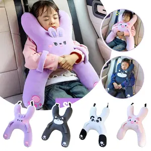 1Set Car Cute Cartoon Pillow Car Mounted Child Sleeping Pillow Car Removable Comfortable Breathable Headrest Lumbar Support