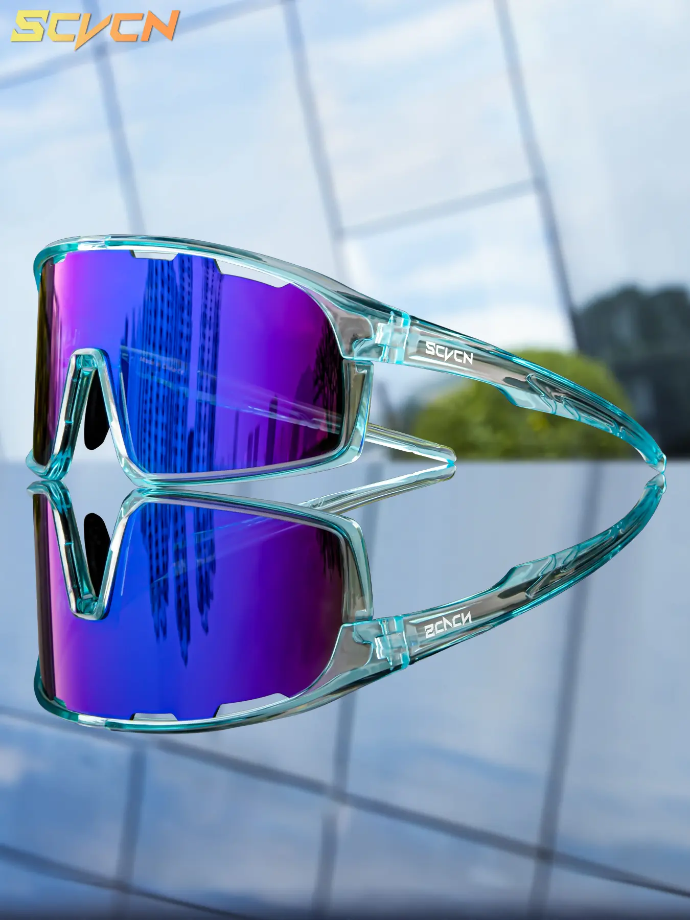 1pc SCVCN Fashion Glasses Outdoor Cycling Sunglasses UV400 Sports Goggles Casual Sunglasses Sports Eyewear Bike Glasses Sports Shades Sports Biking Sunglasses