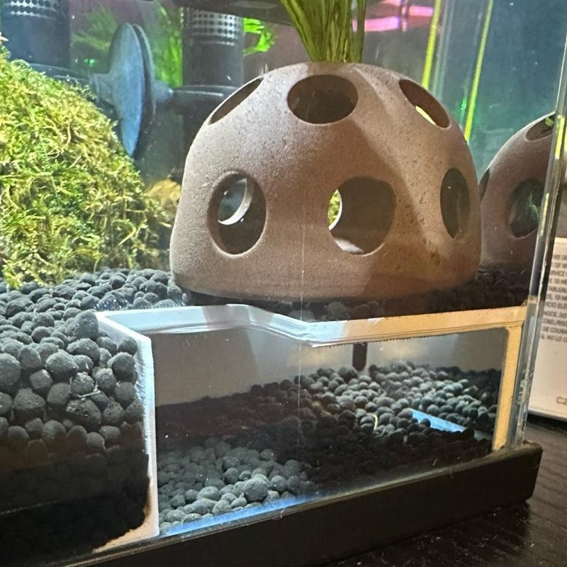 Shrimp Hideaway Cave for Fish Tank - Shelter for Safe Molt & Explore (3x3x1) - Natural Aquascape Blend - Functional Aesthetic Design Aquatic Decor Aquarium