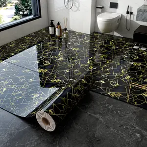 Self-Adhesive Waterproof Tile Wall Stickers, Moisture Resistant & Moldproof, Thickened Marble Wallpaper for TV Background Decoration