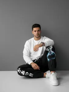 Men's Graphics Print Casual Pants, Women's Fitted Jogger Pants with Drawstring Waist, Pockets, All Seasons, Active Wear, Workout Clothes
