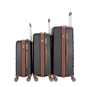 5 Piece Suitcase Set, PP Hardshell Carry on Suitcase Set, Travel Suitcases with Silent plane wheeland TSA Lock BLACK