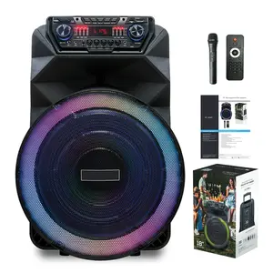 Dazone 4500W Professional Bluetooth Speakers, Portable Loud Wireless Stereo Speaker with 18“ Rich Bass, Bluetooth 5.0, FM Radio, Colorful Light, TWS Pairing, EQ, 7000mAh Battery, Wirelsess Microphone, Remote, Outdoor Speaker for Home Party Gift