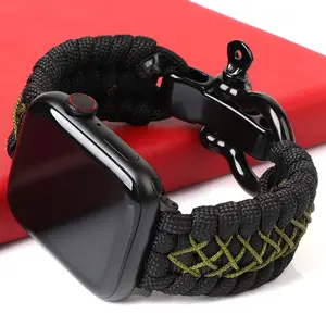 Men's Nylon Strap For Apple Watch Band, Stainless Steel Adjustable Buckle, Compatible with iWatch Series 3-11 Se Ultra, Outdoor Sports Accessory