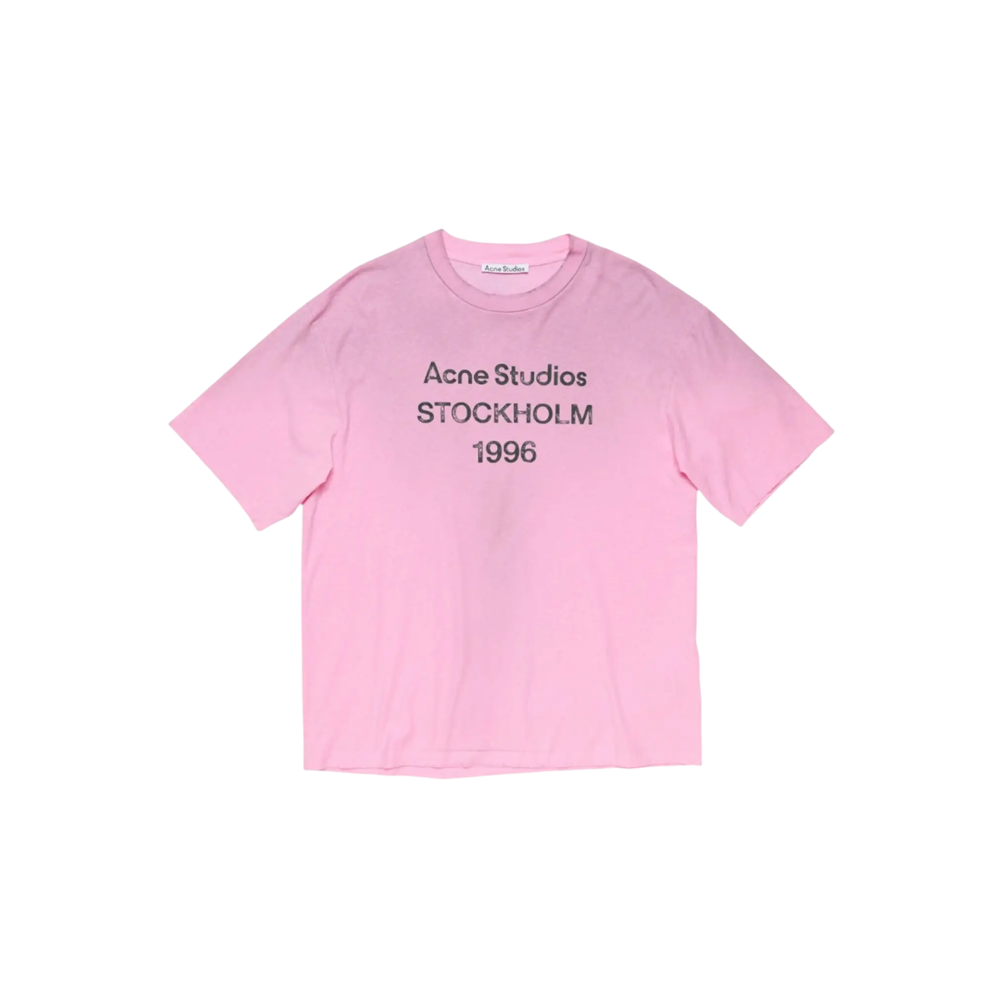 1154248 Acne Studios Sprayed Cotton Candy Pink Logo T-Shirt