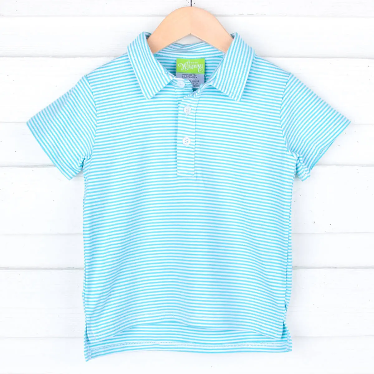 Turquoise Stripe Polo Shirt - Boys Soft Knit Polo
