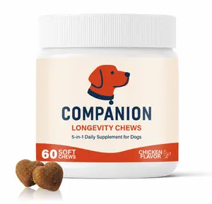 Companion 5-in-1 Dog Supplement Soft Chews with Salmon Oil & Probiotics - Lab-Tested Safe Joint Care, Gut, Skin, Allergy Support, Supports Immunity | Daily Chews for All Dog Breeds | 60 Count