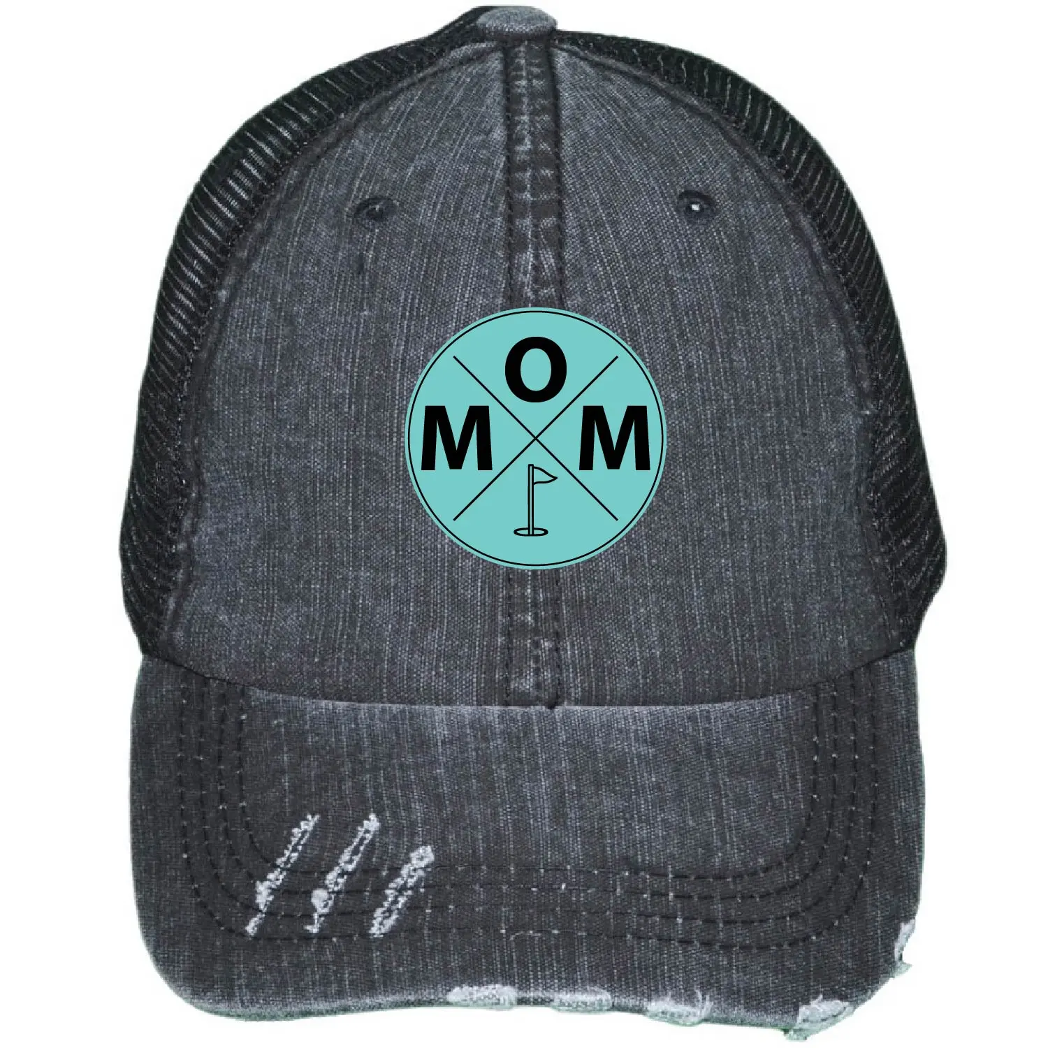 Golf Mom Hat, Custom Leather Patch Cap, Personalized Golf Lover Trucker Hat, Sports Mom Gift, Custom Golf Cap