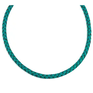 American West Sterling Braided Leather 17" Neckace