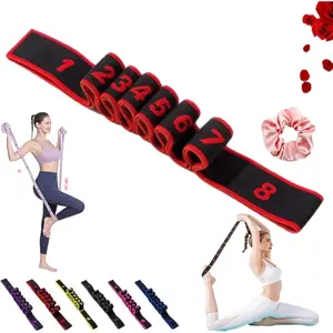 Fitness Resistance Band for Stretching and Yoga, Multifunction Elastic Exercise Bands, 8 Loops Elastic Exercise Bands Fitness Equipment for Full Body Stretching Shaping and Training