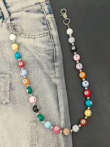 2025 Autumn New Multicolor Billiard Ball Chain Belt, Punk Y2K Hip-Hop Waist Luxury Accessory, Halloween & Holiday Gift, Random Digit Sequence Delivery