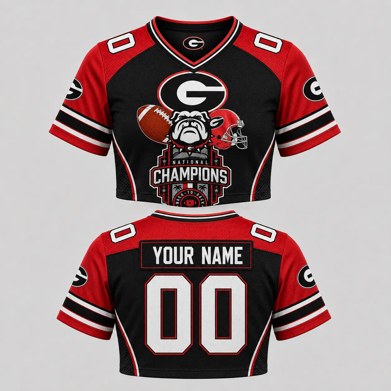 Custom GameDay Greats Red Georgia Bulldogs jersey, Women Drop Shoulder Mesh Shirt, Custom Game Day Gift