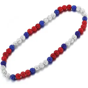 Baseball Beaded Necklace for Men Boys, Bling Drip Chains Inspired Accessory With Diamond Rhinestone Discoball, Jewelry Making Gift for Baseball Team Athlet 2026