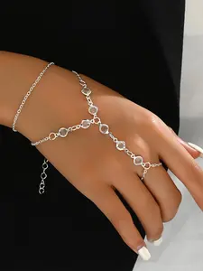 Elegant Crystal Hand Chain Bracelet, Perfect Gift for Women, Girls, Mothers, Daughters, Sisters, Boyfriends, All Seasons Jewelry