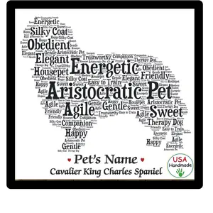 Personalized Spaniel Dog Name Frame – Custom Framed Pet Art Gift Wrapped for Dog Lovers. Add your dog's name in the delivery instructions box or order notes at checkout.