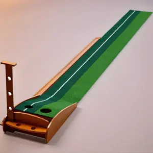 Indoor Golf Putting Green Practice Mat Exerciser W/Auto Ball Return Training Aid