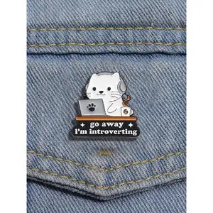 Cute Cat Design Brooch, 2024 New Style Alloy Badge for Daily Clothing Decor, Clothes Accessories for Women & Men,  Enamel Pin Suitable for Backpacks, Jeans, Scarves, Hats Decoration, Fashion Accessory