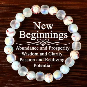 GADASLUY Genuine Aura Quartz & Natural Sea Sediment Bead Stackable Bracelet Unisex Couple Accessory Handmade Charm Perfect Fathers Day Gift for Loved Ones