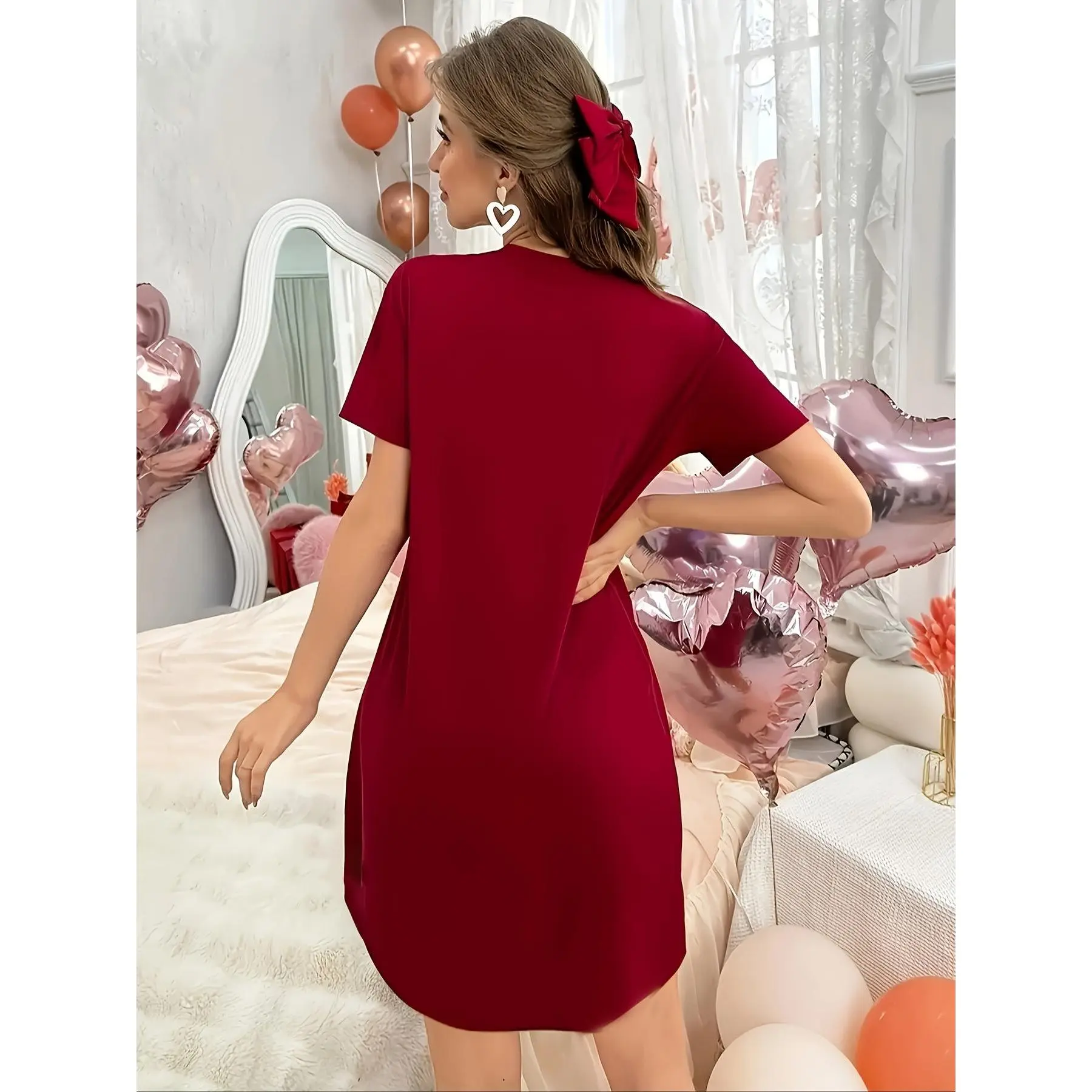 Soft Micro Stretch Women's Lingerie My Sister Has A Pretty Awesome Sister Printed Short Sleeve Round Soft Micro Stretch Women's Lingerie My Sister Has A Pretty Awesome Sister Printed Short Sleeve Round