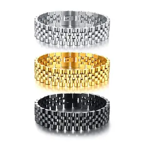 NOBLE BRACELET,MEN ROLLIE CHAIN LINK BRACELETS STAINLESS STEEL WATCHBAND WRISTBAND MEN LUXURY BAND JEWELRY