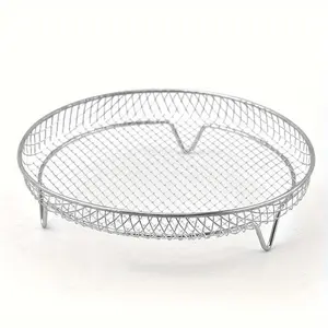 pieces air fryer accessories, round air fryer rack, multi-purpose air fryer accessories, steaming rack, stainless steel stacking rack, dehydrating rack, grilling basket, barbecue grill, draining basket, filter rack, food frying basket