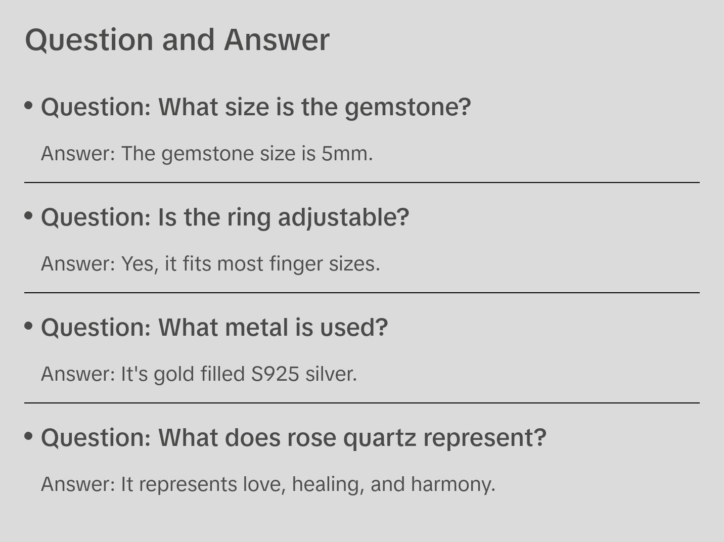 Rose Quartz Dainty Adjustable Ring