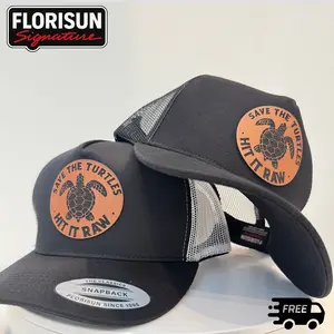 Custom Laser Engraved Snapback Trucker hat: Save The Turtles Hit It Raw // Fade Proof Design // Best gifts for Men and Women