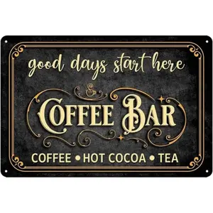 Vintage Coffee Bar Sign, Metal Sign for Coffee Bar, Wall Decor for Home Kitchen Coffee Station, Ideal Decoration for Coffee Shop