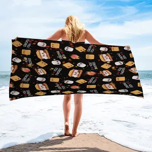 Cartoon Beach Towel, Base, Soft Fabric, High Absorbency, Reusable, Ideal for Swimming & Camping, Perfect for Summer Fun