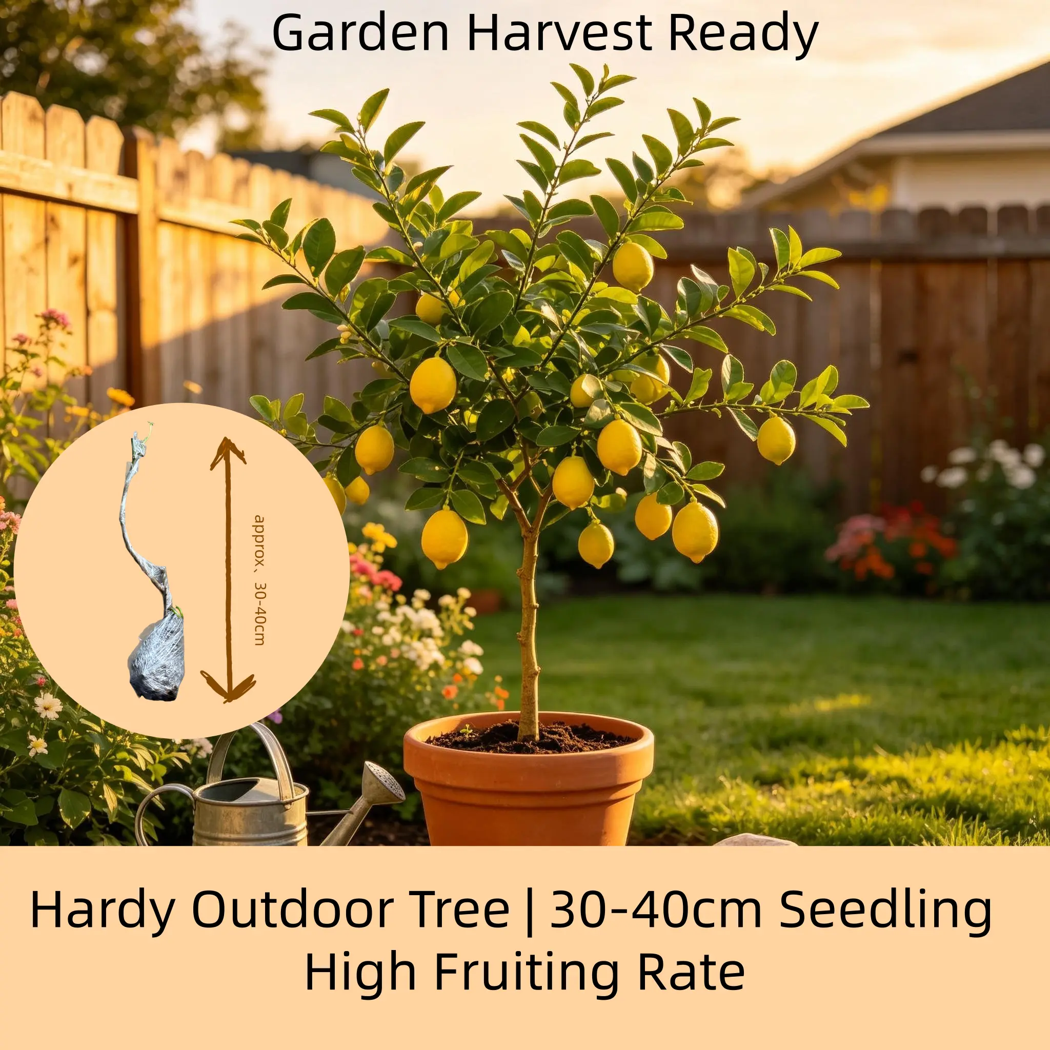 Outdoor Orange Tree Seedlings, 30-40cm Hardy Citrus Tree, High Yield Sweet Orange, Bare Root Live Plant for Backyard Garden
