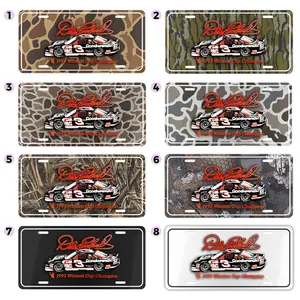 Dale Earnhardt 1993 Winston Cup Champion License Plate, 12" x 6" NASCAR Vanity Tag, Number 3 Racing Car Design, Black & White