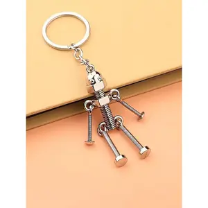 Cute Robot Design Keychain Kawaii for Car Keys, Creative Screw Design Keychain for Men & Women, Fashionable Novelty Keychain As Gift for Friends