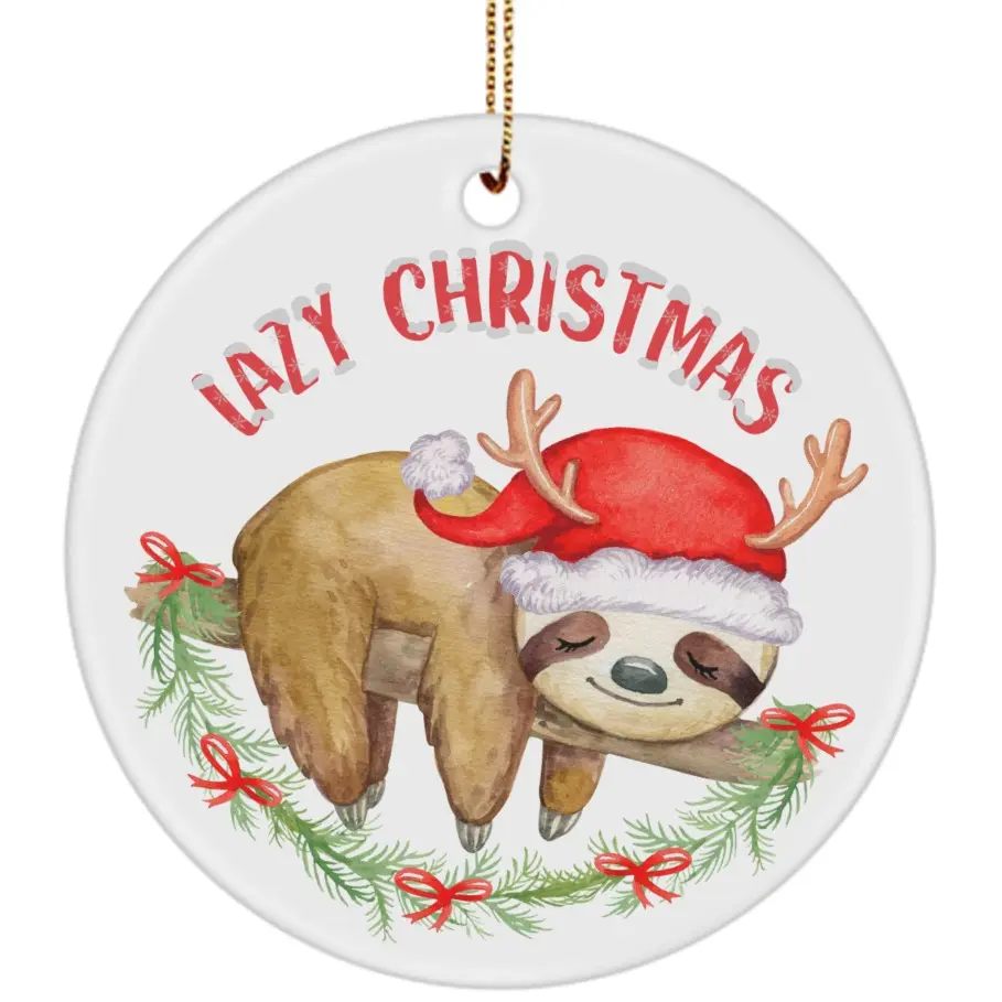 Sloth Funny Lazy Christmas Gift For Sloth Lovers Sleepy Sloth Ornament Sloth Theme Christmas Tree Decor Novelty Keepsake