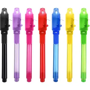Invisible Ink Pen 7 count,Spy Pen Marker  Pens for Writing  Message Valentines Day Easter Day Halloween Christmas Birthday Party Bag ,Invisible Ink Pens with UV Light for