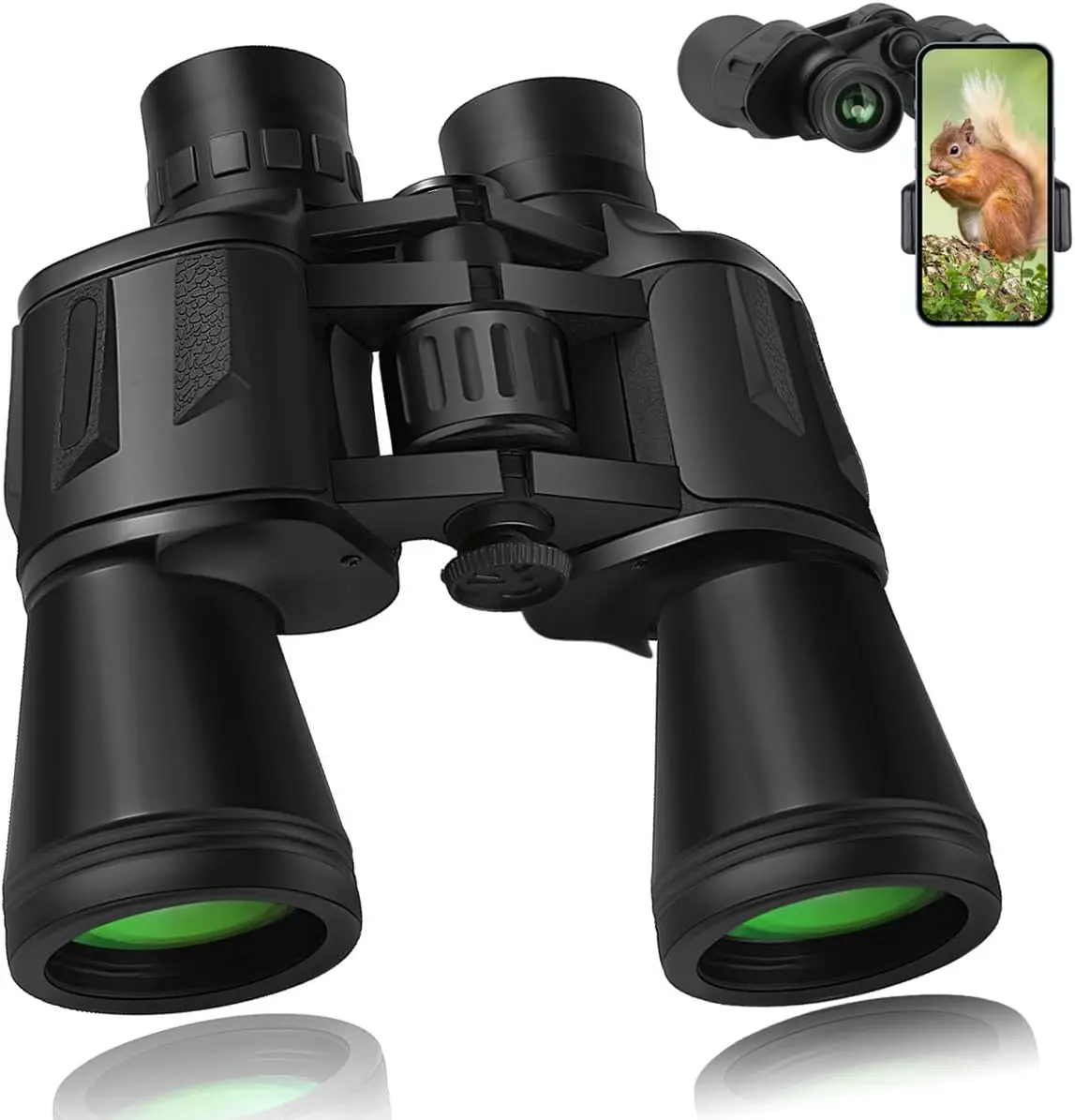 20x50 High Power HD Professional Binoculars for Adults with Smartphone Adapter, Daily Waterproof Compact BAK4 Prism FMC Lens for Bird Watching Hiking Concerts Travel, Mud