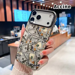 Phone Case for iPhone 17 16 15 14 Pro Max 13 12 11 XR XS Plus Air E Hundred Dollar Cascade Pattern Shockproof Silicone PC Back Protective Smartphone Cover Cellphone Protective