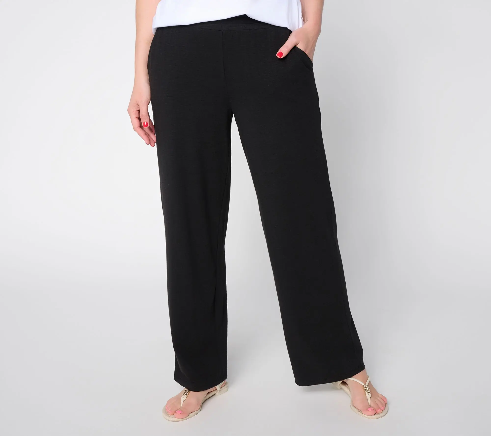 Belle by Kim Gravel Petite Slub Club Relaxed Pant
