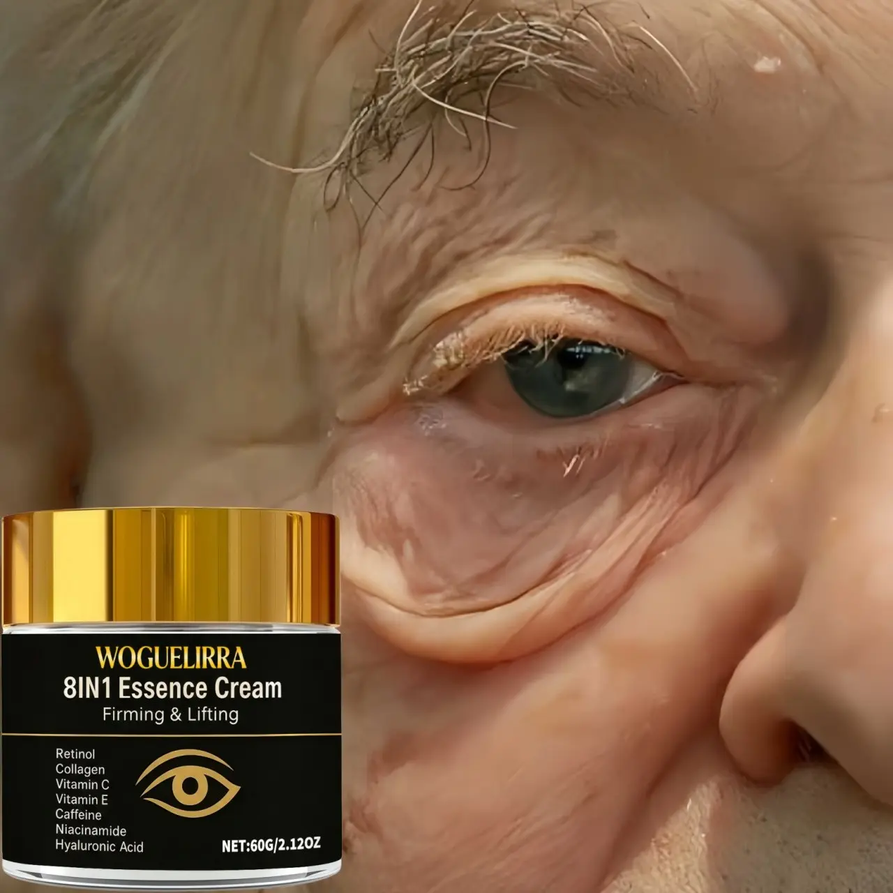 60g Firming Eye Repair Cream with Intensive Eye Care Formula, Hyaluronic Acid, Collagen, Vitamin C, Retinol, Reduces Fine Lines, Wrinkles, Fast Absorption, All Skin Types
