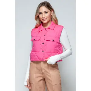 Snobbish Snap Down Quilted Crop Vest