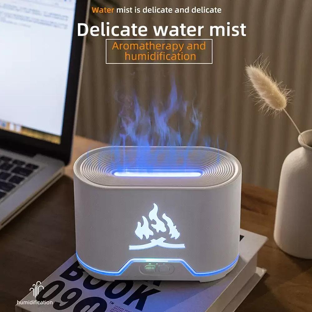 Flame Effect Lamp aroma Humidifier Diffuser with Remote, colorful fireplace Auto Shut-Off, oildiffuser Aromatherapy Humidifier 2-in-1 Enjoy fragrance & moist air & purifier modern design Aromatherapy Diffuser essential oil Air Humidifier deffuser