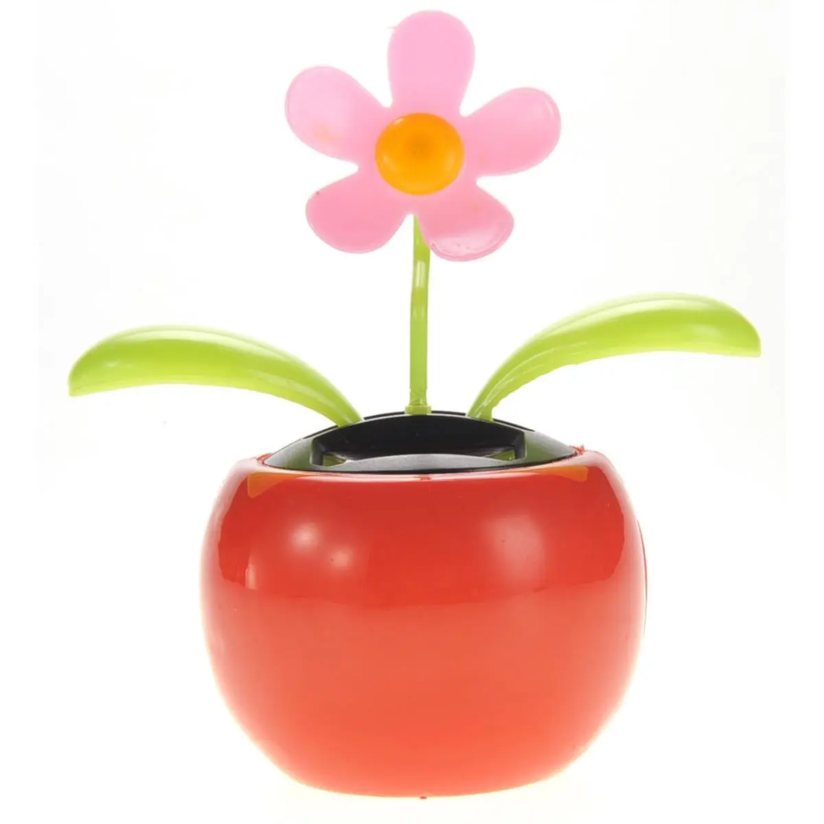212 MAIN Plastic Eco-Friendly Solar-Powered Dancing Flower Ornament Toy - 1 Pink 4.75in Tall Cell Model with Pink Pot, Desk Dashboard Farm Animal Themed Pet Supply, Ornaments, Flowers