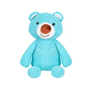 Tough Chew-Proof Plush Bear Dog - Squeaky Teeth Cleaning Chewer with Soft Blue Teddy Bear Design, Durable Polyester Puppy Chew Toys for Aggressive chewers, Teething Puppies, Dental Health & Training - Ideal Gift for Dogs, Stuffed Dog, Playful Pet Accessor