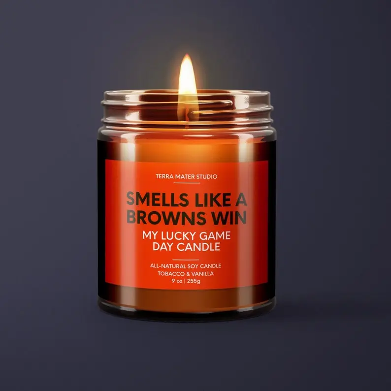 Smells Like A Browns Win Candle, Football Candle, Candle Gift