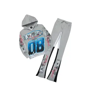 Ryker Heather Grey/Blue Hoodie/Super Stacked Track Set