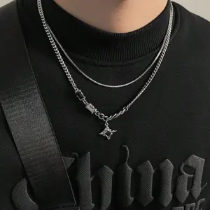 Men's Hip-Hop Style Chain Necklace with Unique Design for Halloween