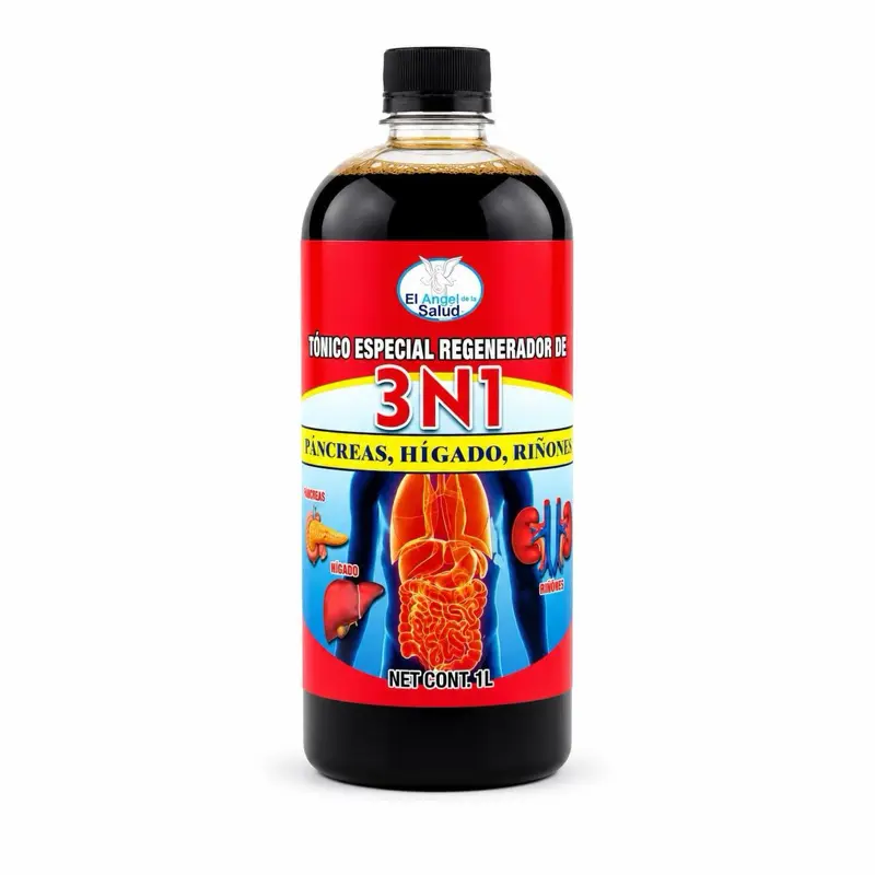 3-in-1 Liquid Supplement for Liver, Kidney, and Pancreas Support (Tónico Especial Páncreas + Hígado + Riñones) | 1L Healthcare Edible