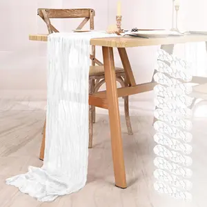 12 Pack White Cheesecloth 10FT Boho Gauze Cheese Cloth Rustic Sheer Table for Wedding Bridal Shower Baby Shower(21.5*120 Inch)